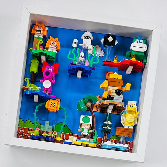 Display Frame Case for Lego ® Super Mario Series 6 minifigures 71413 27cm