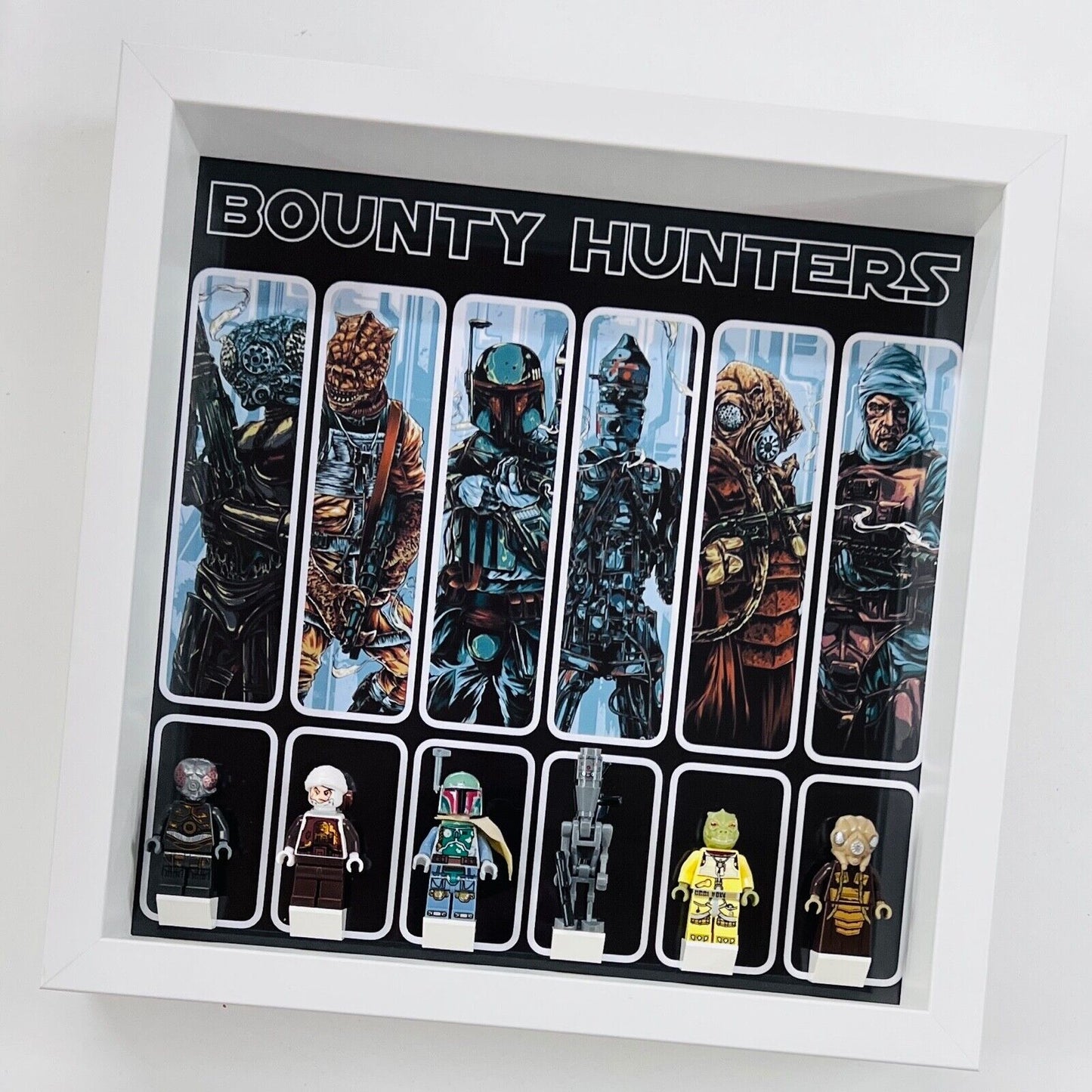 Display Frame for Lego ® Star Wars Bounty Hunters Boba Fett minifigures 27cm