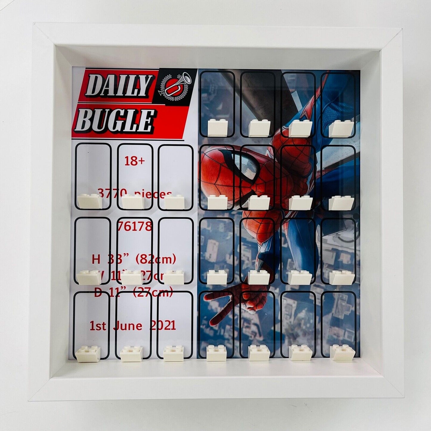 Display Frame for Lego Spiderman Daily Bugle minifigures 76178 27cm case