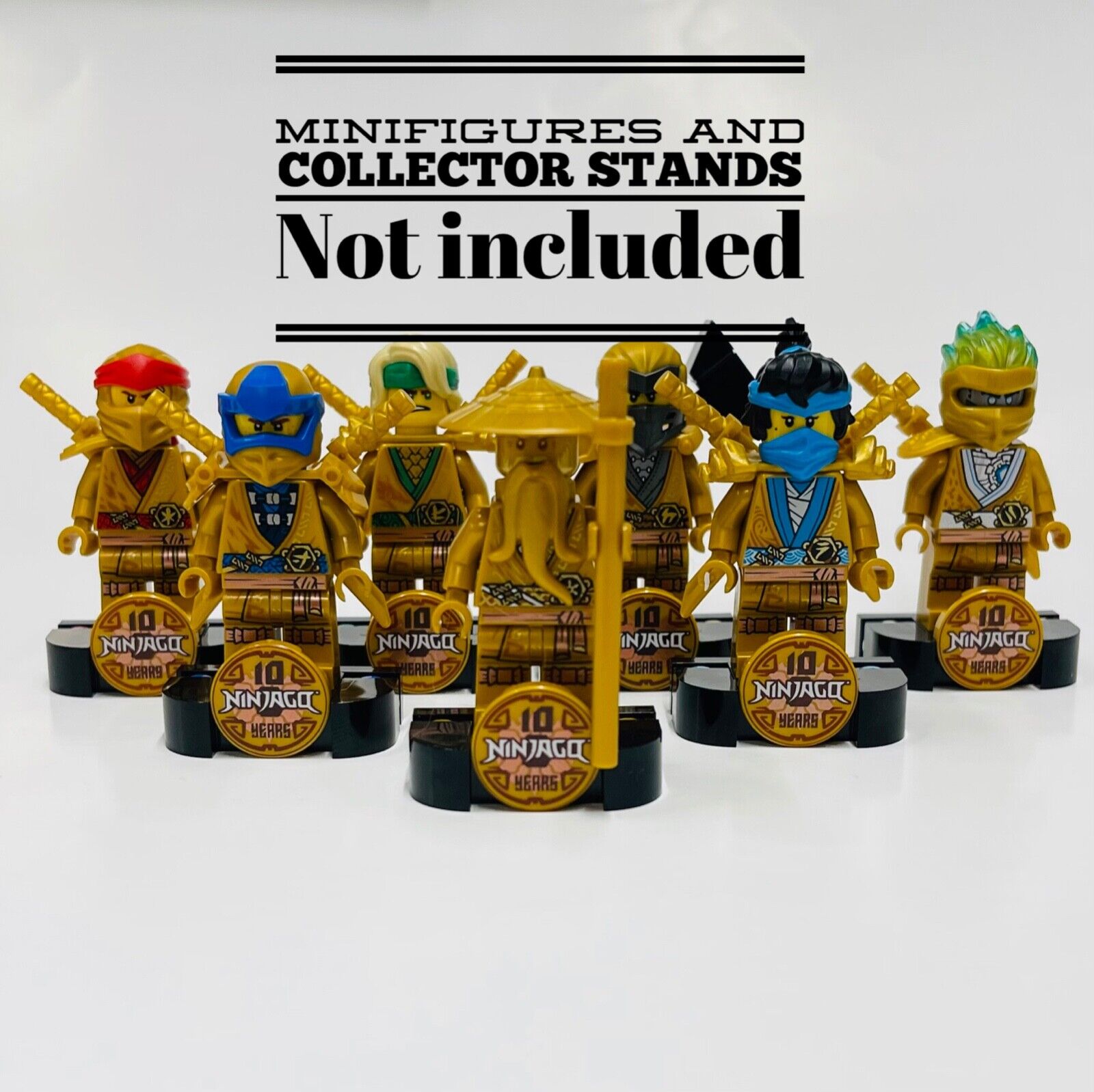 Display Frame for Lego ® Ninjago 10th Anniversary minifigures figures 27cm