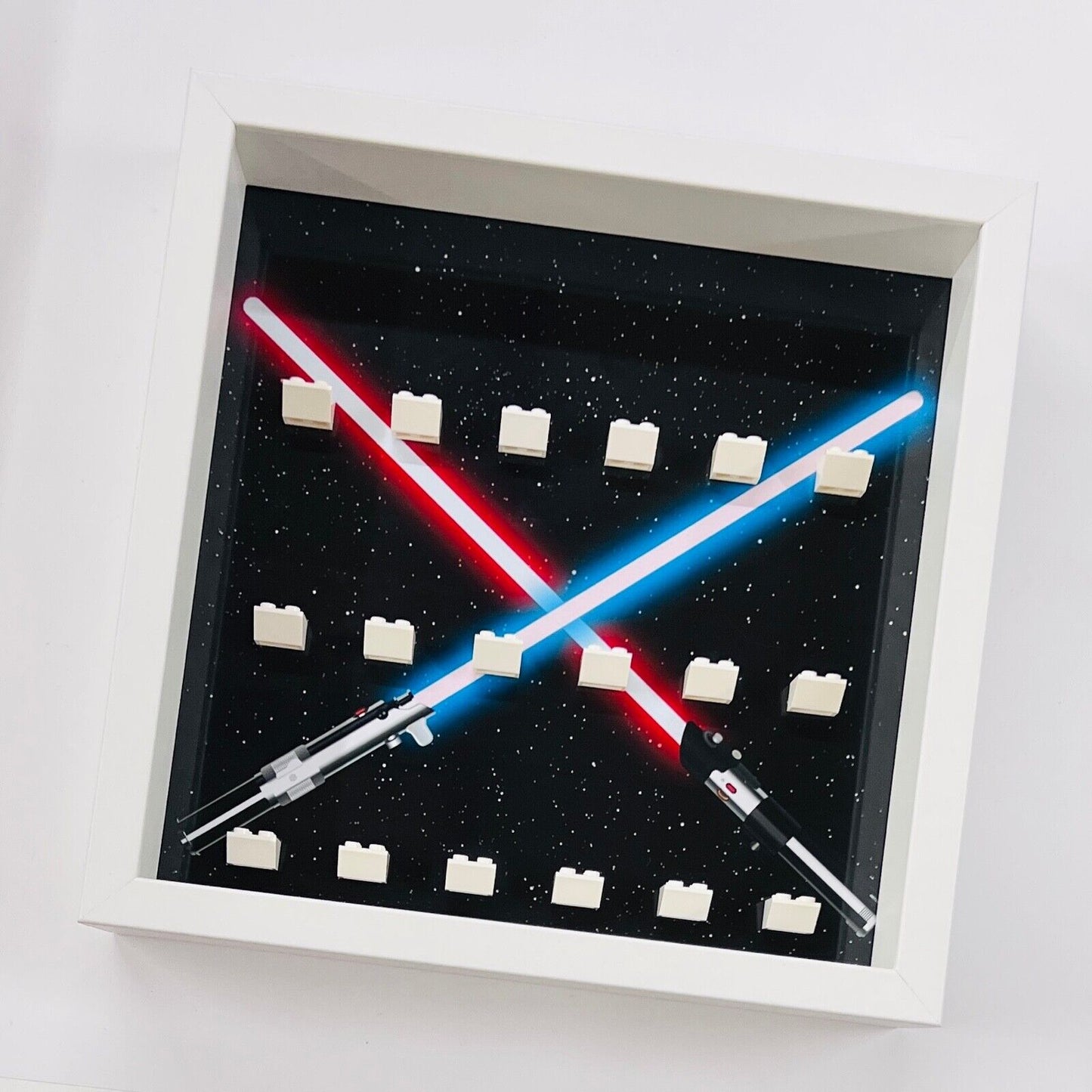 Display Frame case for Lego ® Star Wars minifigures lightsabers figures 27cm