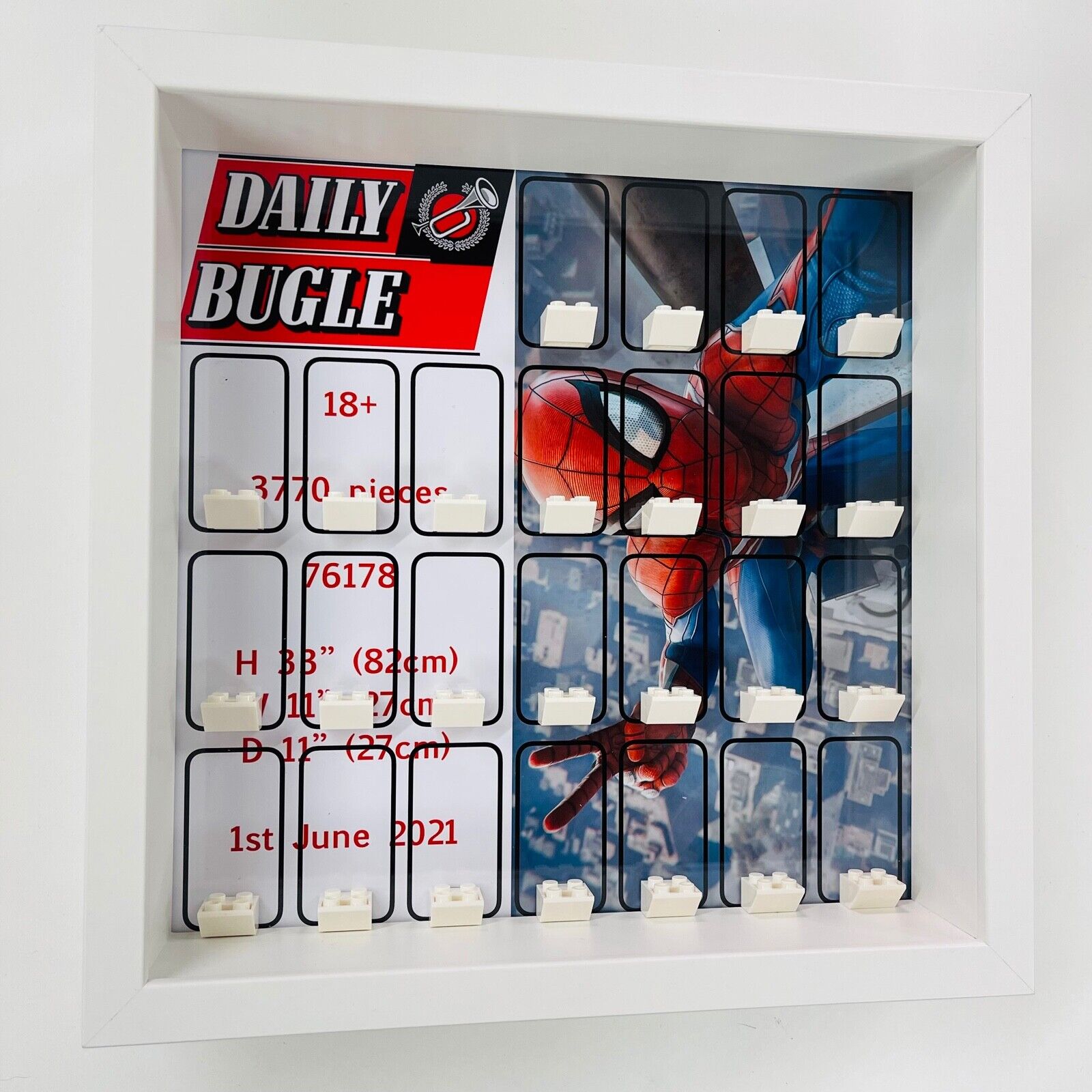 Display Frame for Lego Spiderman Daily Bugle minifigures 76178 27cm case