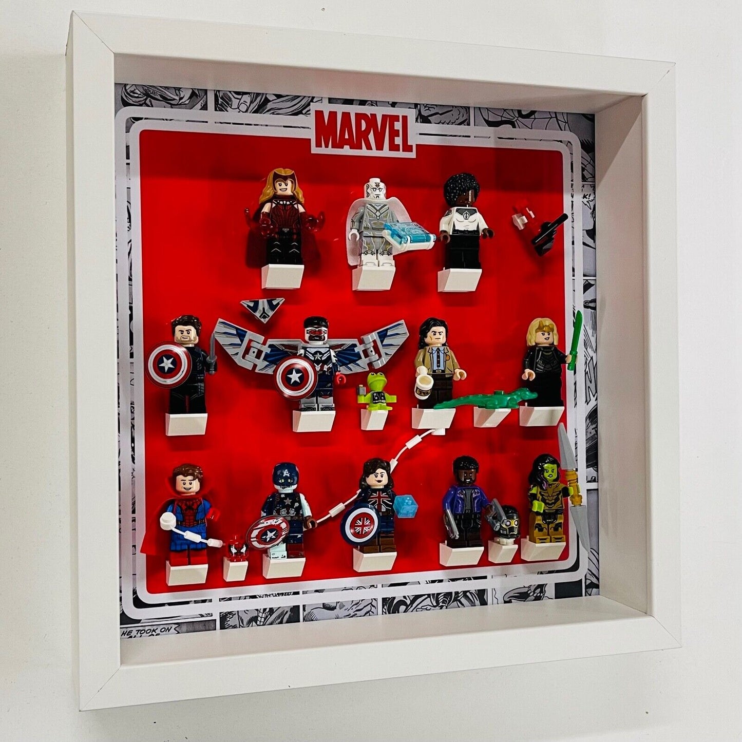 Display Frame for Lego ® Marvel Studios Series 71031 figures minifigures 27cm