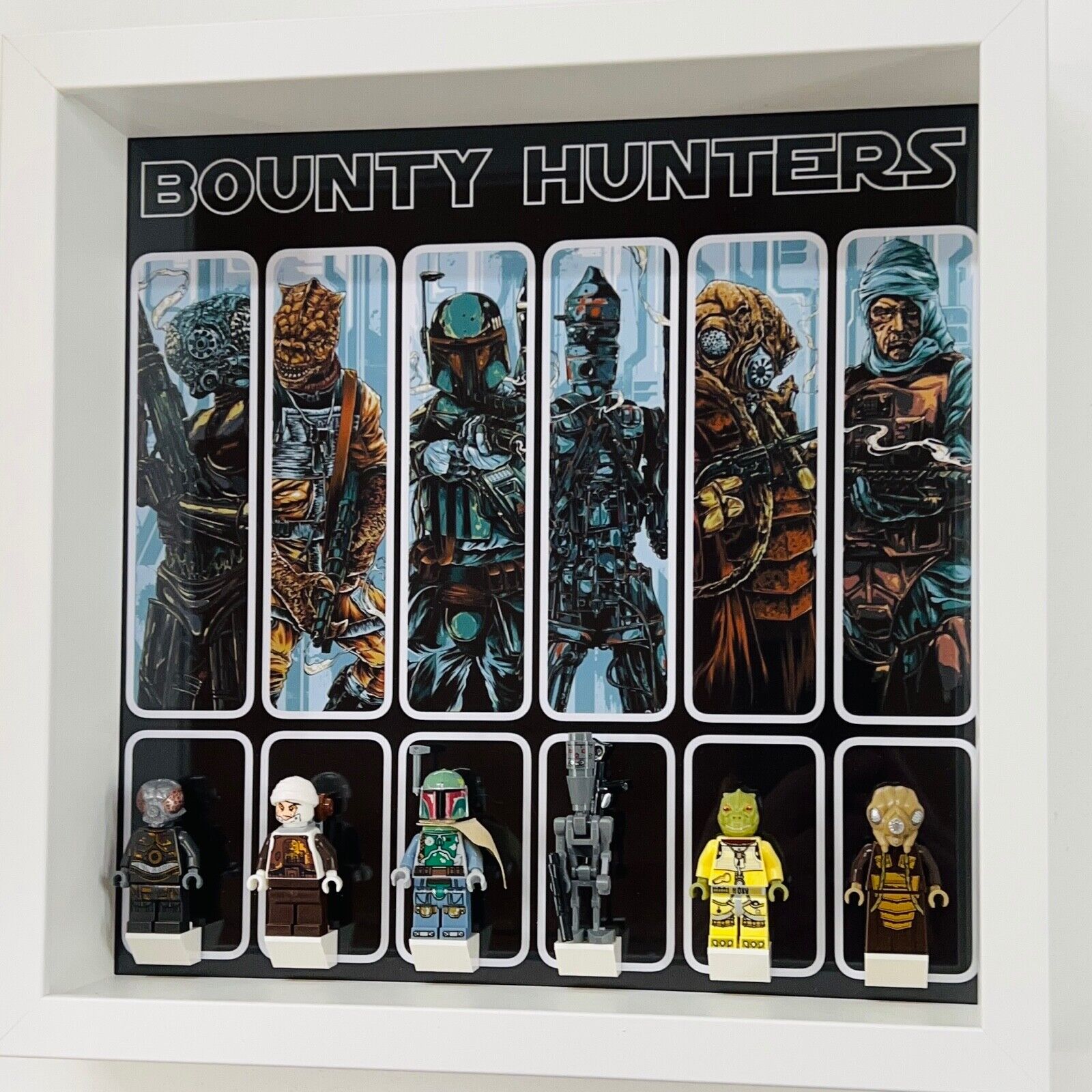 Display Frame for Lego ® Star Wars Bounty Hunters Boba Fett minifigures 27cm