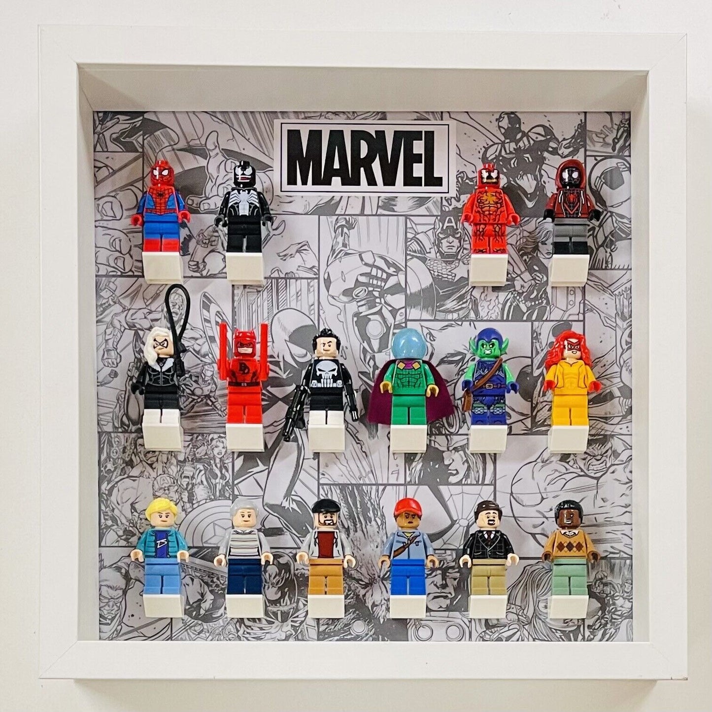 Display Frame for Lego ® Marvel general minifigures 27cm case