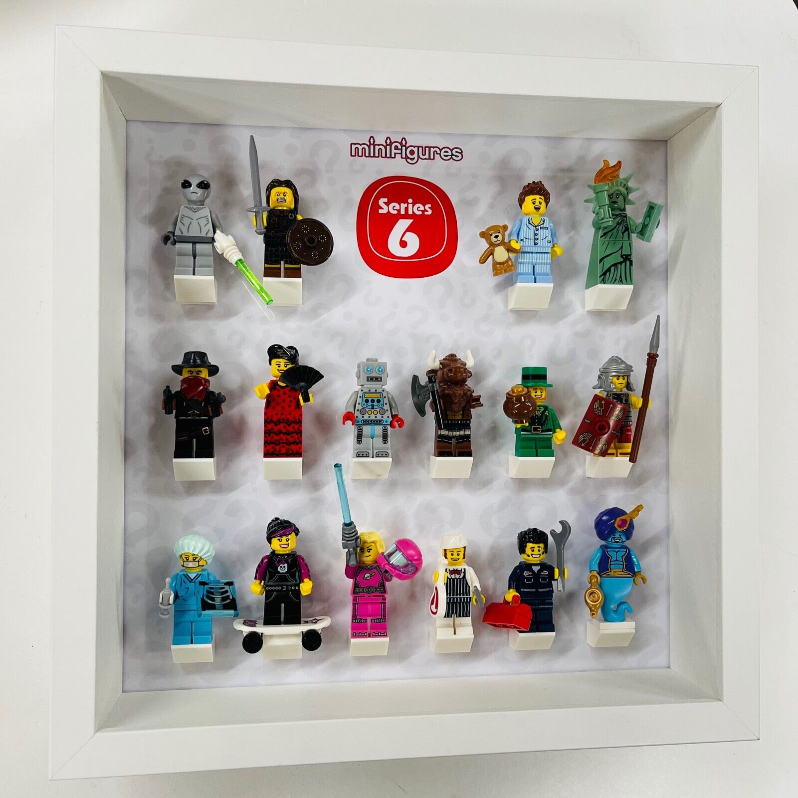 Display Frame For Lego Series 6 Minifigures 8827 No Figures 27cm