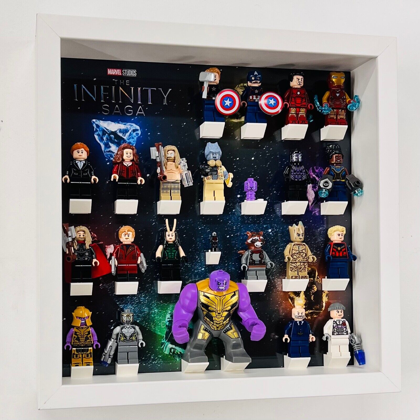 Display case Frame for Lego ® Marvel Studios Infinity Saga minifigures 27cm