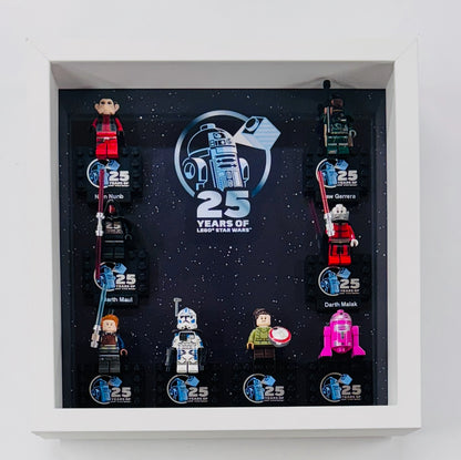 Display case Frame For Lego 25th Anniversary Star Wars Minifigures 27CM 8 fig