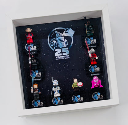 Display case Frame For Lego 25th Anniversary Star Wars Minifigures 27CM 8 fig