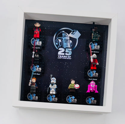 Display case Frame For Lego 25th Anniversary Star Wars Minifigures 27CM 8 fig