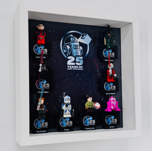 Display case Frame For Lego 25th Anniversary Star Wars Minifigures 27CM 8 fig