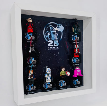 Display case Frame For Lego 25th Anniversary Star Wars Minifigures 27CM 8 fig