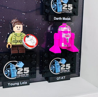 Display case Frame For Lego 25th Anniversary Star Wars Minifigures 27CM 8 fig