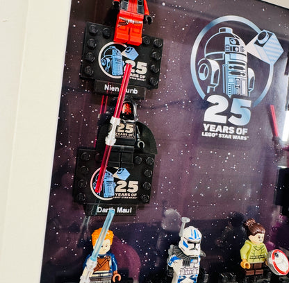 Display case Frame For Lego 25th Anniversary Star Wars Minifigures 27CM 8 fig