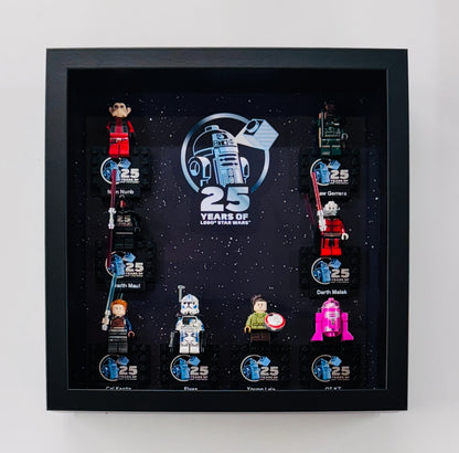 Display case Frame For Lego 25th Anniversary Star Wars Minifigures 27CM 8 fig