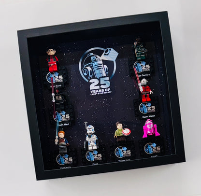 Display case Frame For Lego 25th Anniversary Star Wars Minifigures 27CM 8 fig