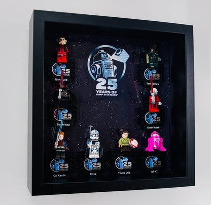 Display case Frame For Lego 25th Anniversary Star Wars Minifigures 27CM 8 fig