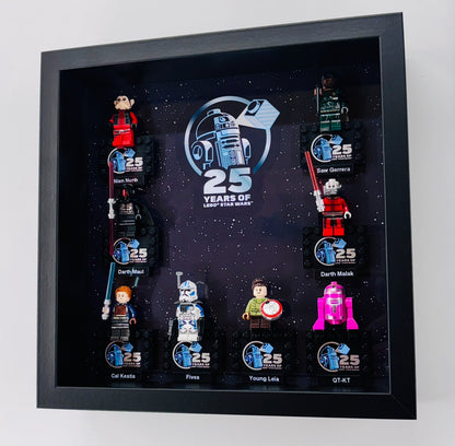 Display case Frame For Lego 25th Anniversary Star Wars Minifigures 27CM 8 fig