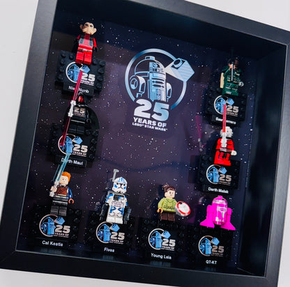 Display case Frame For Lego 25th Anniversary Star Wars Minifigures 27CM 8 fig