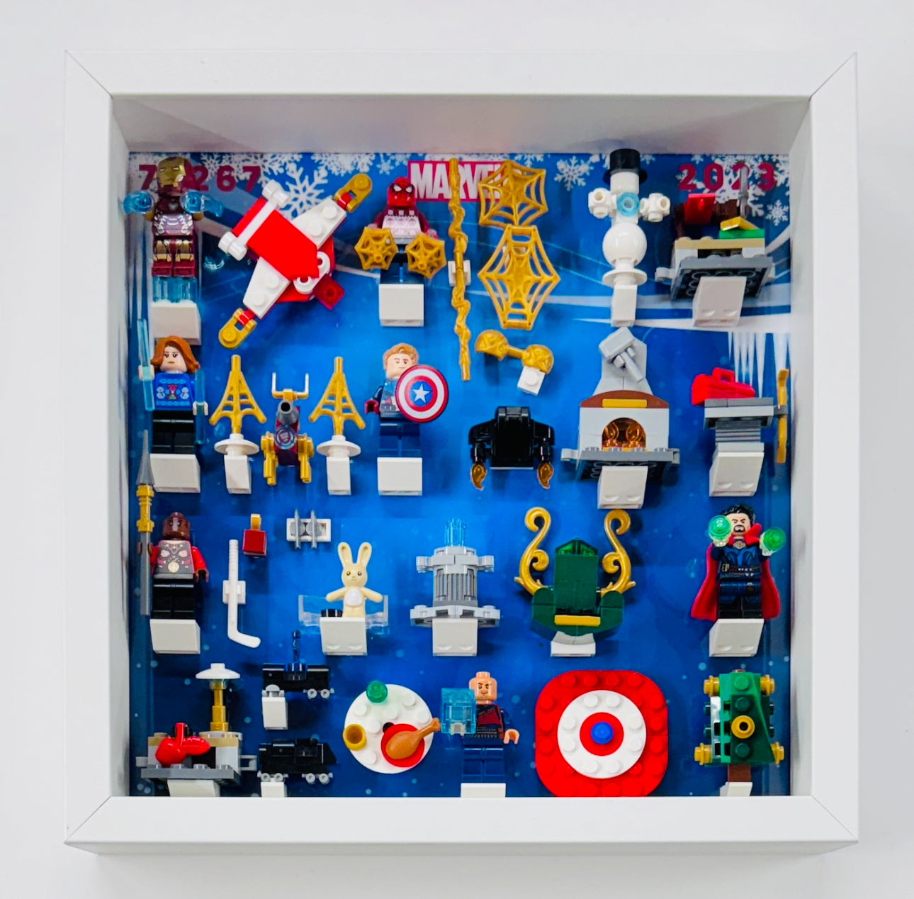 Display Frame Case For Lego Marvel Avengers Advent Calendar 2023 76267 Minifigures 27CM