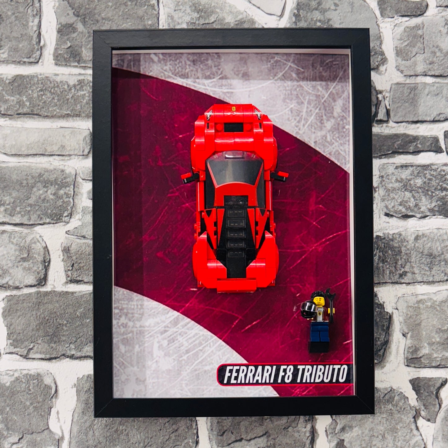 Display Wall Mount Frame for Lego ® Speed Champions Ferrari F8 Tributo