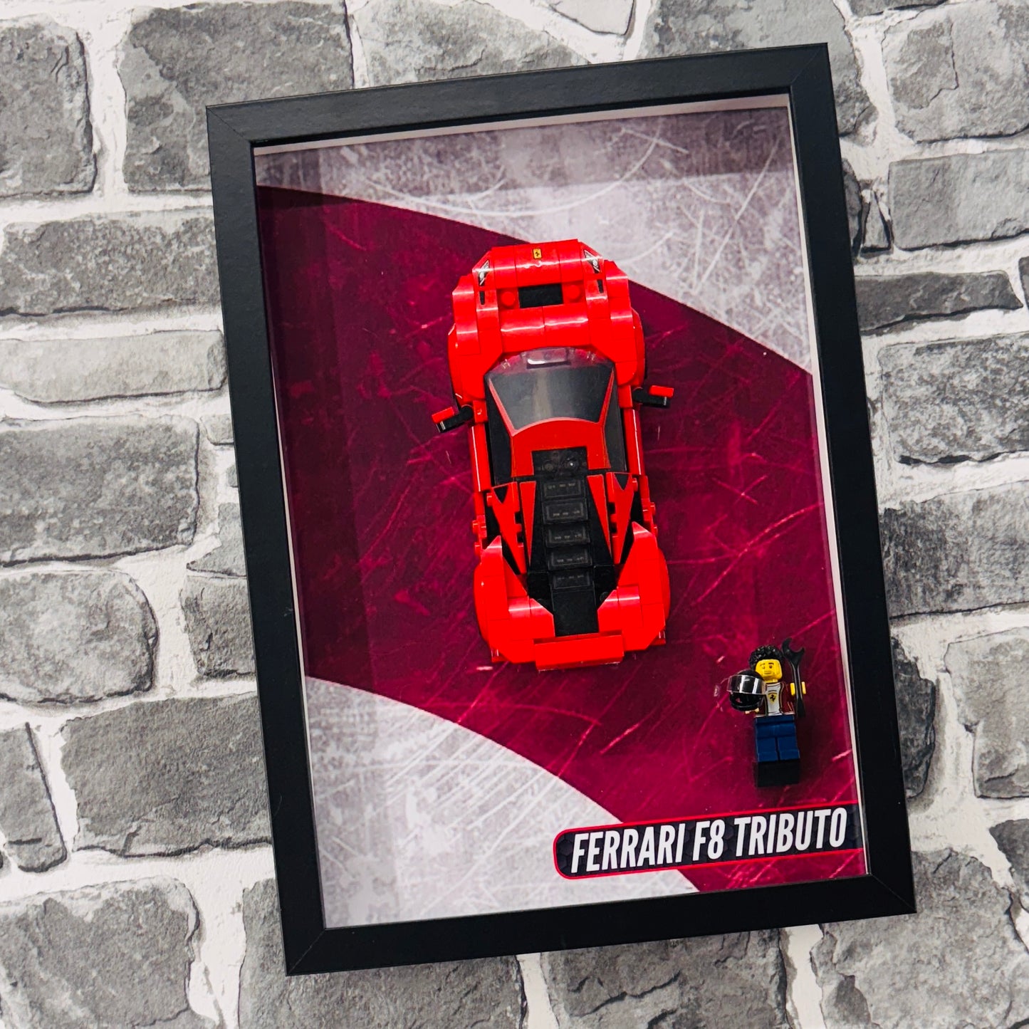 Display Wall Mount Frame for Lego ® Speed Champions Ferrari F8 Tributo