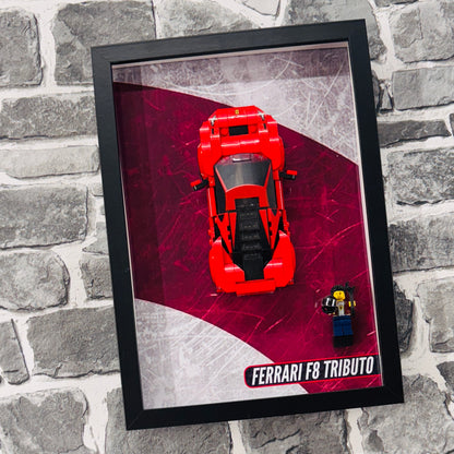 Display Wall Mount Frame for Lego ® Speed Champions Ferrari F8 Tributo