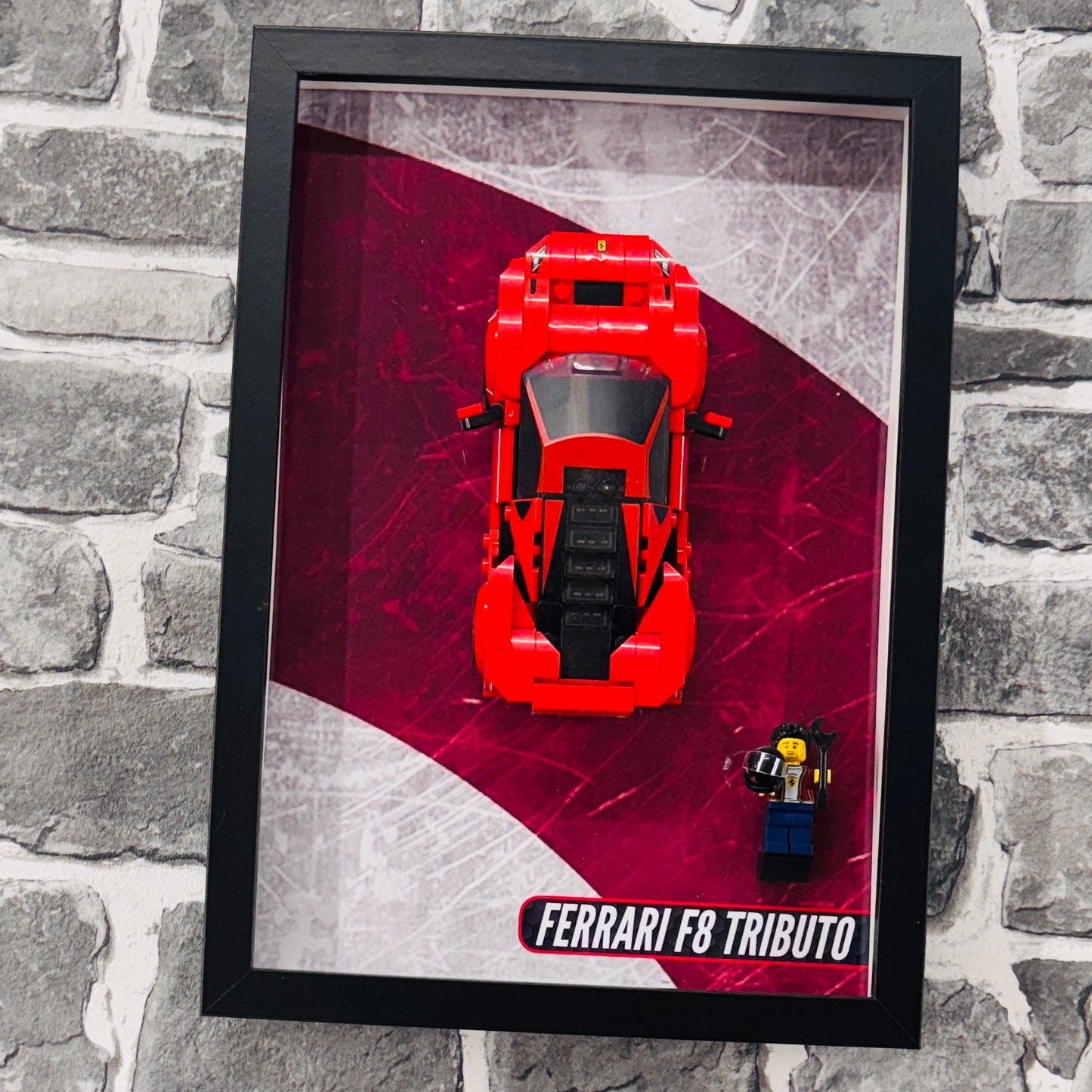 Display Wall Mount Frame for Lego ® Speed Champions Ferrari F8 Tributo