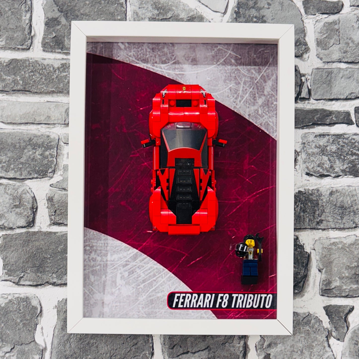 Display Wall Mount Frame for Lego ® Speed Champions Ferrari F8 Tributo