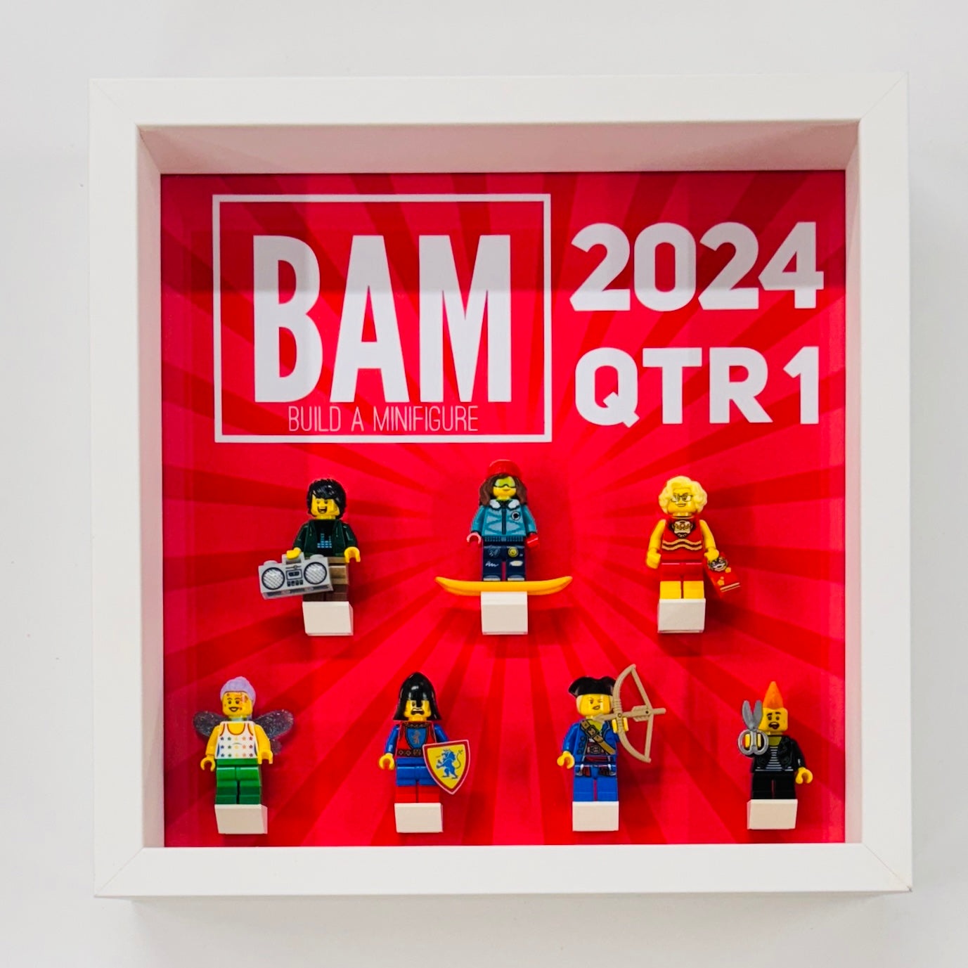 Display case Frame For Lego BAM Build a Minifigure 2024 Quarter 1 27cm