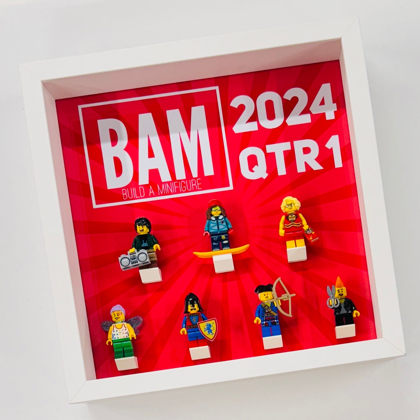 Display case Frame For Lego BAM Build a Minifigure 2024 Quarter 1 27cm