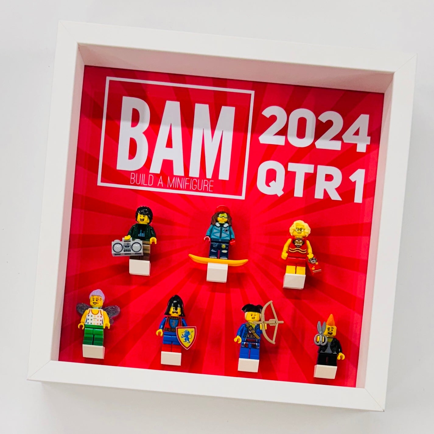 Display case Frame For Lego BAM Build a Minifigure 2024 Quarter 1 27cm