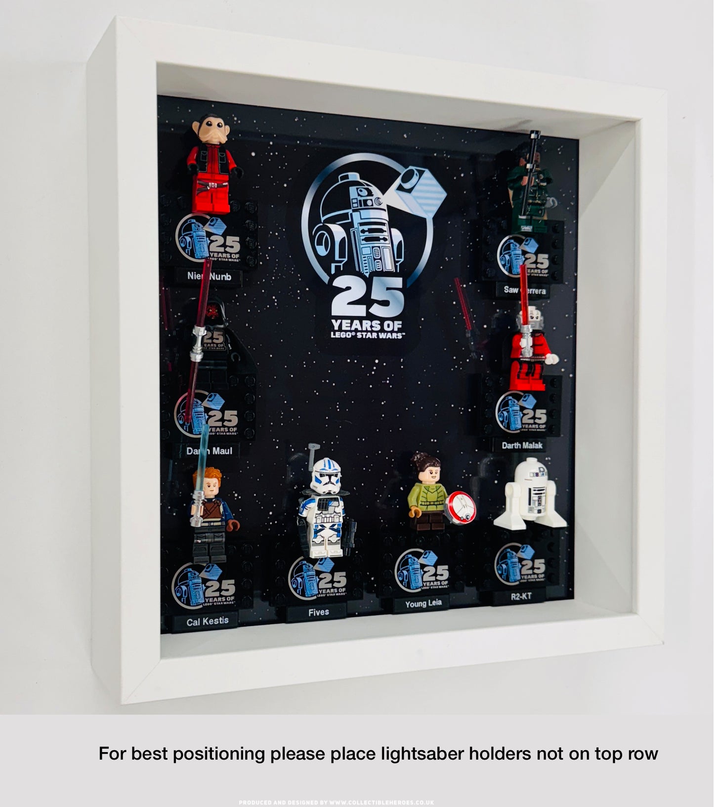 Display case Frame For Lego 25th Anniversary Star Wars Minifigures 27CM 8 fig