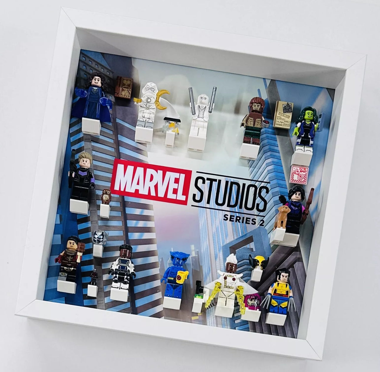 Display case Frame  for Lego ® Marvel Series 2 71039 minifigures 27cm