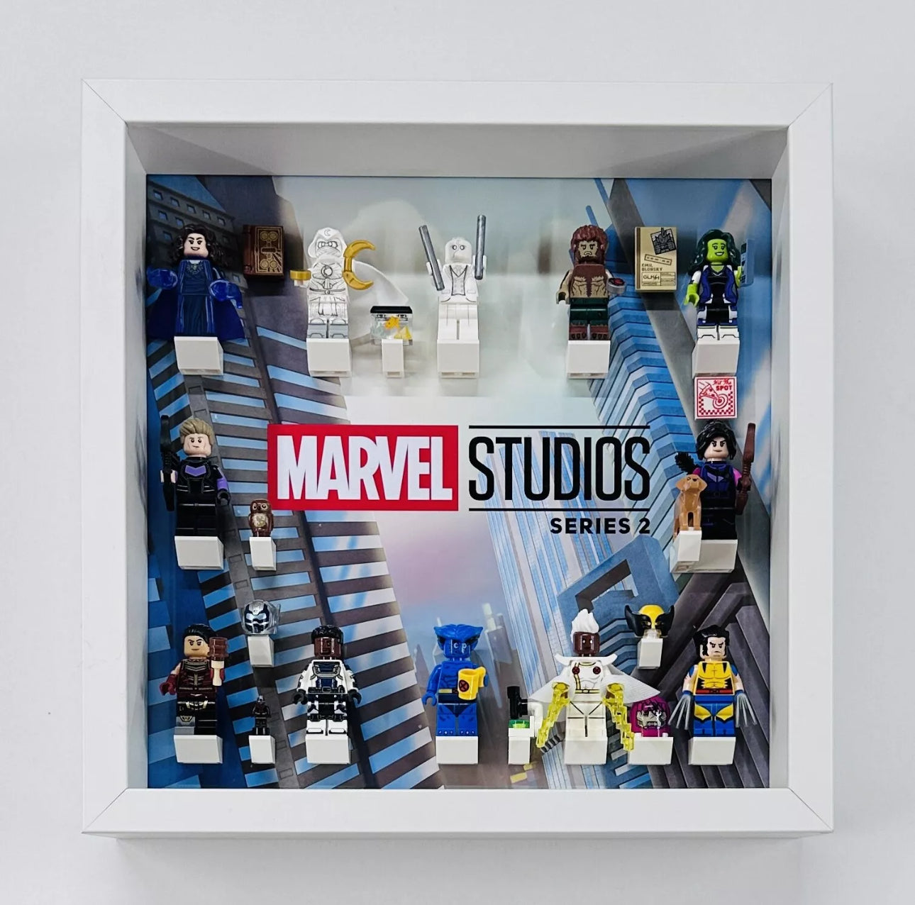 Display case Frame  for Lego ® Marvel Series 2 71039 minifigures 27cm