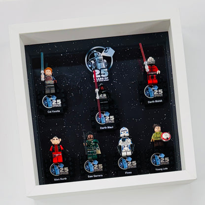 Display case Frame For Lego 25th Anniversary Star Wars Minifigures 27CM 7 figs