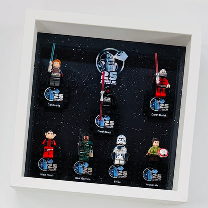 Display case Frame For Lego 25th Anniversary Star Wars Minifigures 27CM 7 figs