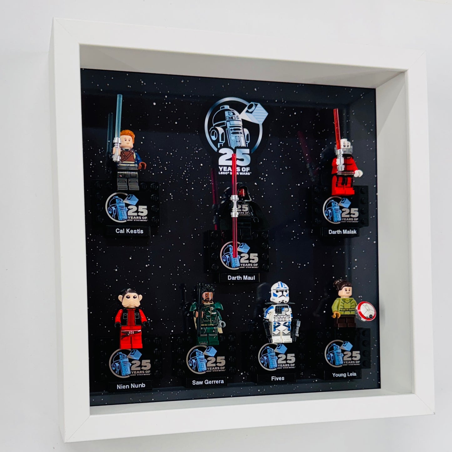 Display case Frame For Lego 25th Anniversary Star Wars Minifigures 27CM 7 figs