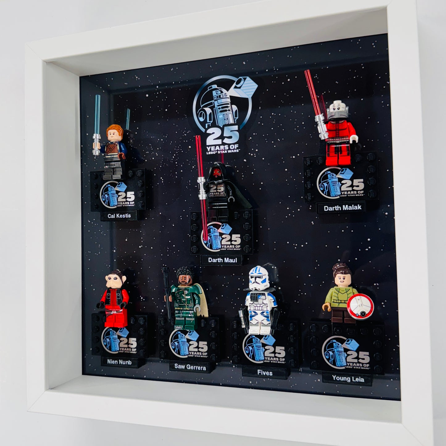 Display case Frame For Lego 25th Anniversary Star Wars Minifigures 27CM 7 figs