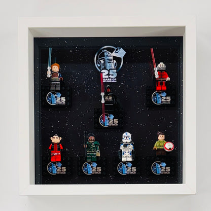 Display case Frame For Lego 25th Anniversary Star Wars Minifigures 27CM 7 figs