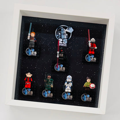 Display case Frame For Lego 25th Anniversary Star Wars Minifigures 27CM 7 figs