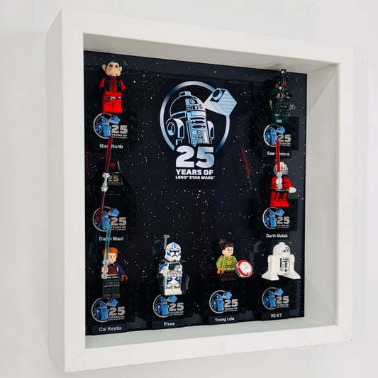 Display case Frame For Lego 25th Anniversary Star Wars Minifigures 27CM 8 fig