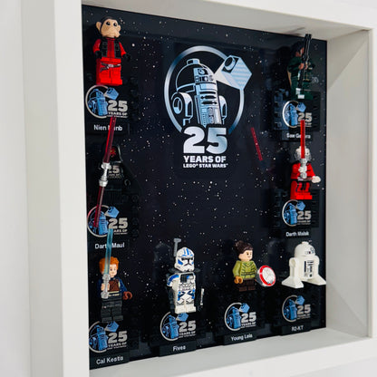 Display case Frame For Lego 25th Anniversary Star Wars Minifigures 27CM 8 fig