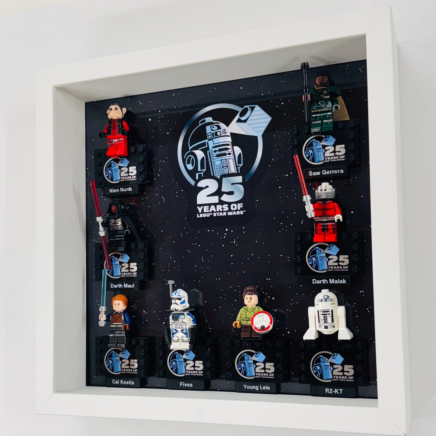 Display case Frame For Lego 25th Anniversary Star Wars Minifigures 27CM 8 fig