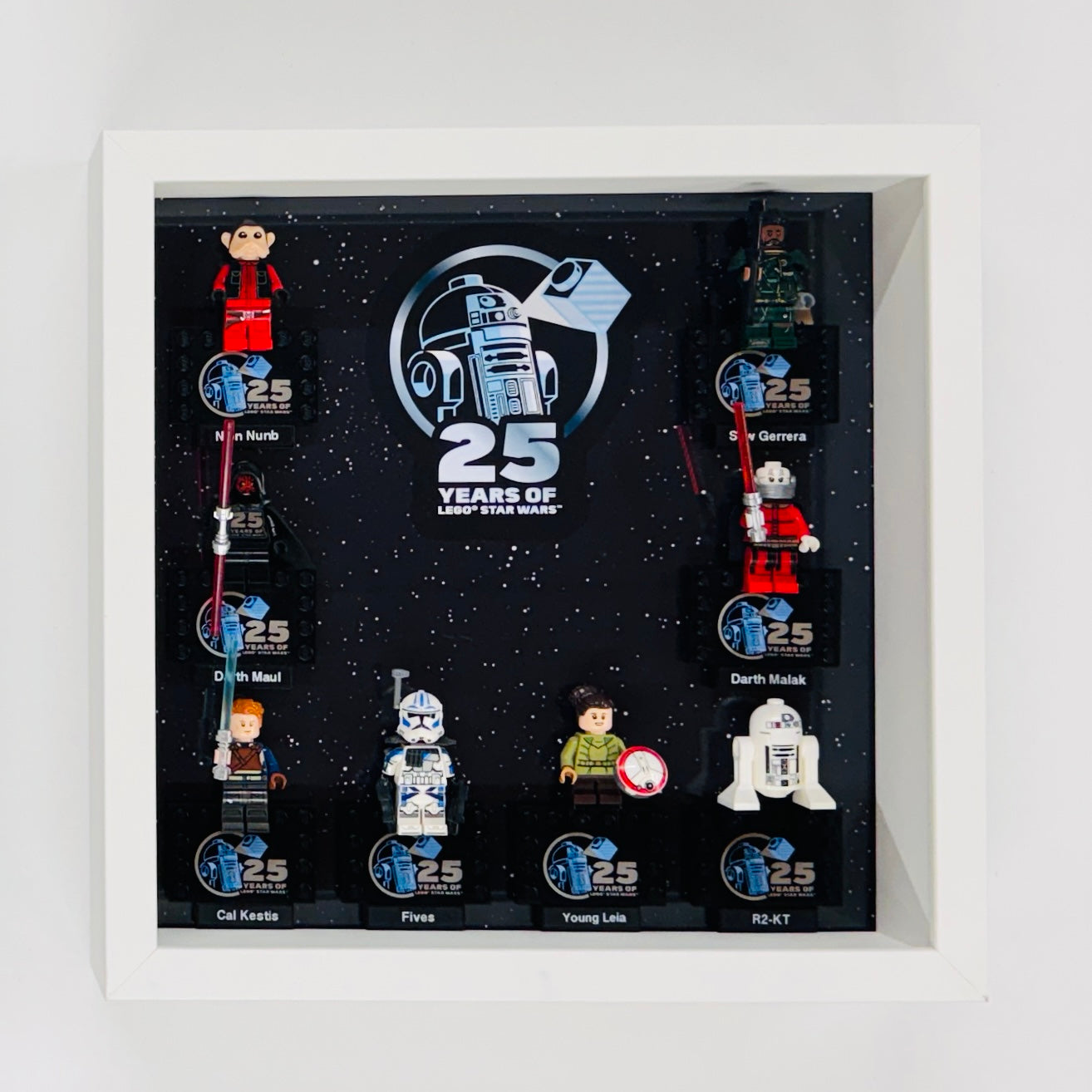 Display case Frame For Lego 25th Anniversary Star Wars Minifigures 27CM 8 fig