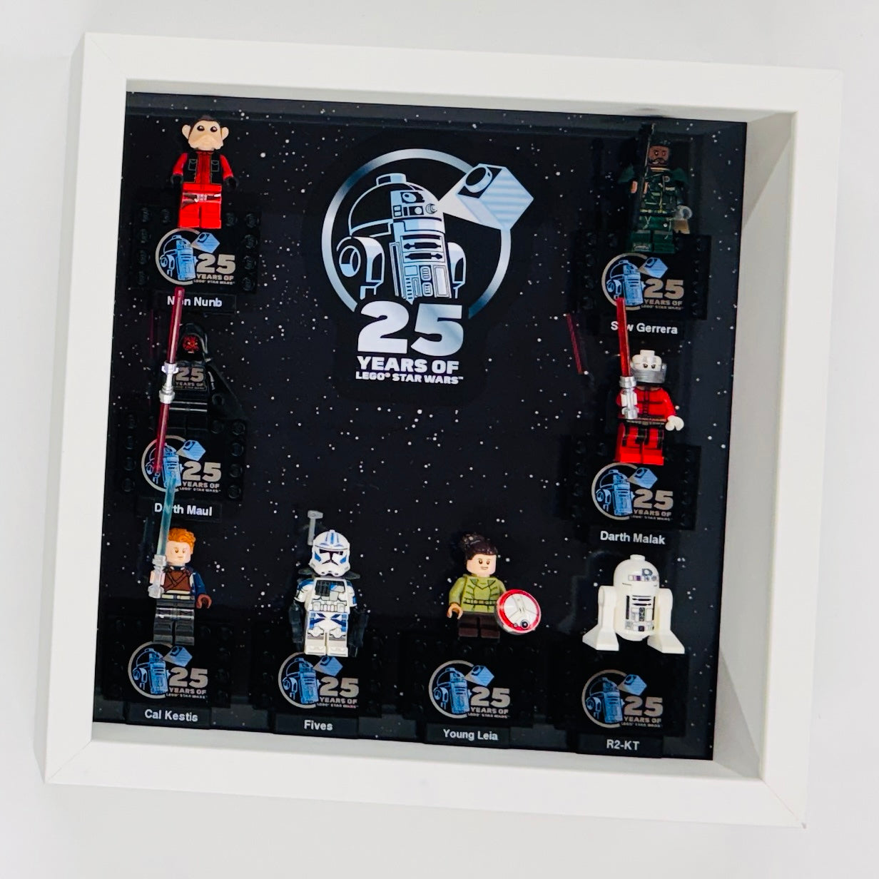 Display case Frame For Lego 25th Anniversary Star Wars Minifigures 27CM 8 fig