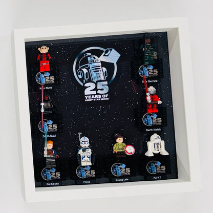 Display case Frame For Lego 25th Anniversary Star Wars Minifigures 27CM 8 fig