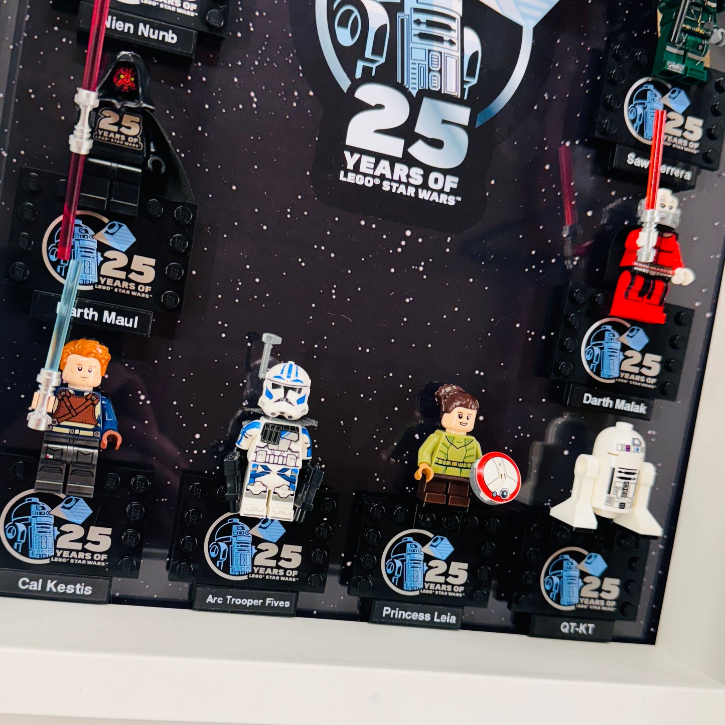 Display case Frame For Lego 25th Anniversary Star Wars Minifigures 27CM 8 fig