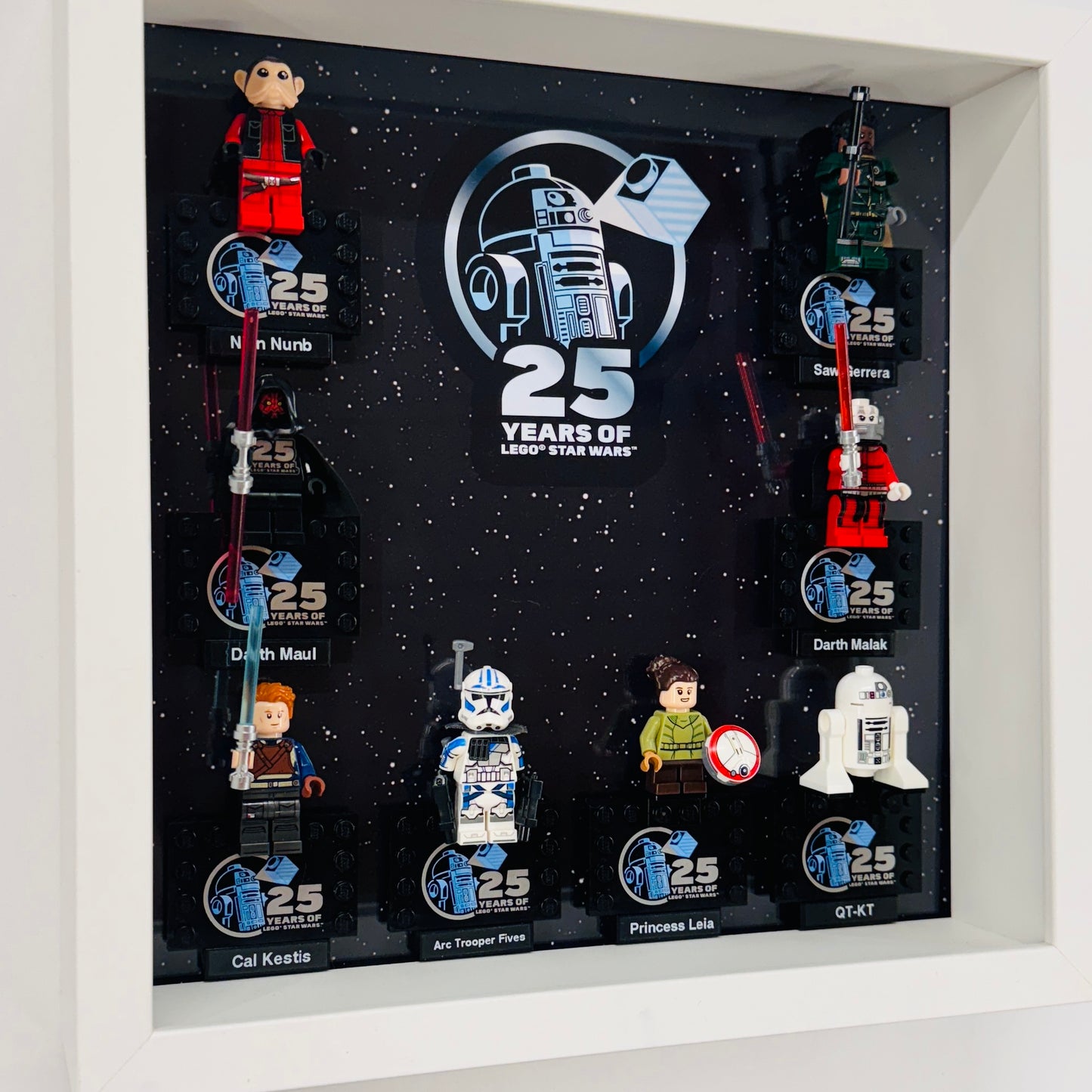 Display case Frame For Lego 25th Anniversary Star Wars Minifigures 27CM 8 fig