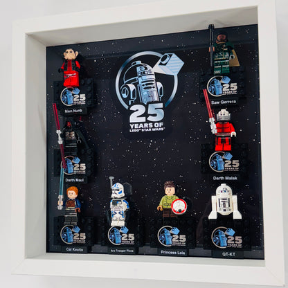 Display case Frame For Lego 25th Anniversary Star Wars Minifigures 27CM 8 fig